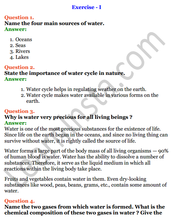 Selina Concise Chemistry Class 8 ICSE Solutions Chapter 8 Water 1