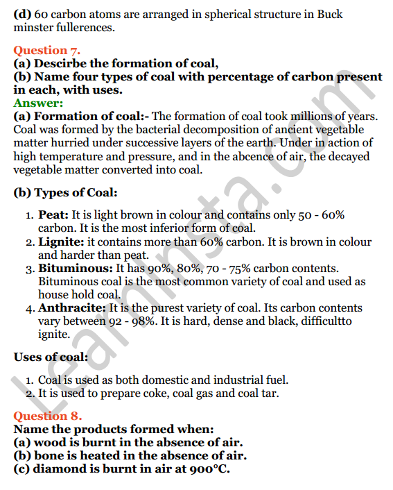 Selina Concise Chemistry Class 8 ICSE Solutions Chapter 9 Carbon and Its Compounds 9