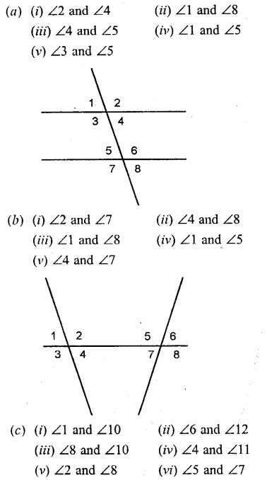Selina Concise Mathematics Class 6 ICSE Solutions Chapter 25 Properties of Angles and Lines Ex 25B Q1