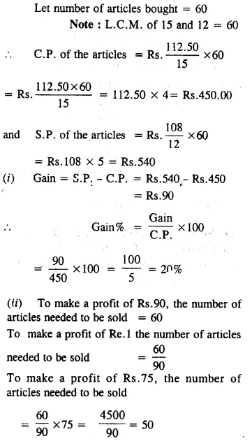 Selina Concise Mathematics Class 8 ICSE Solutions Chapter 8 Profit, Loss and Discount Ex 8A 3
