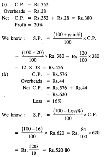 Selina Concise Mathematics Class 8 ICSE Solutions Chapter 8 Profit, Loss and Discount Ex 8B 20