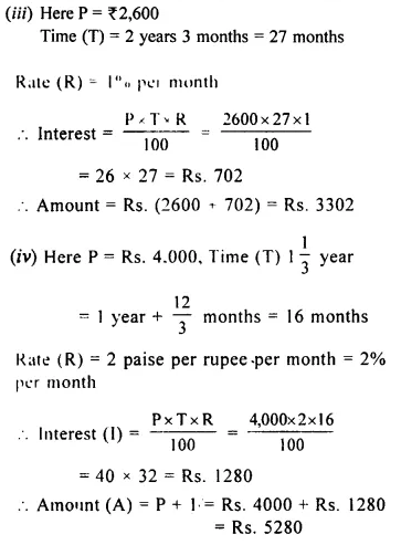 Selina Concise Mathematics Class 8 ICSE Solutions Chapter 9 Simple and Compound Interest Ex 9A 2