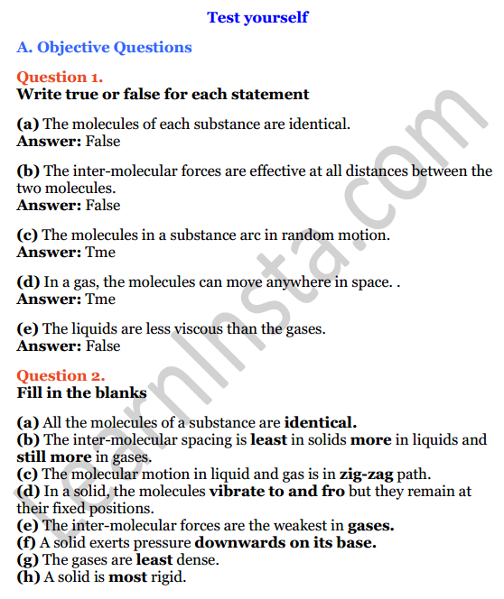 Selina Concise Physics Class 6 ICSE Solutions Chapter 1 Matter 1