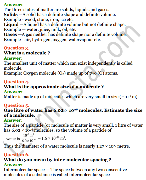 Selina Concise Physics Class 6 ICSE Solutions Chapter 1 Matter 4