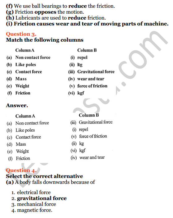 Selina Concise Physics Class 6 ICSE Solutions Chapter 3 Force 2