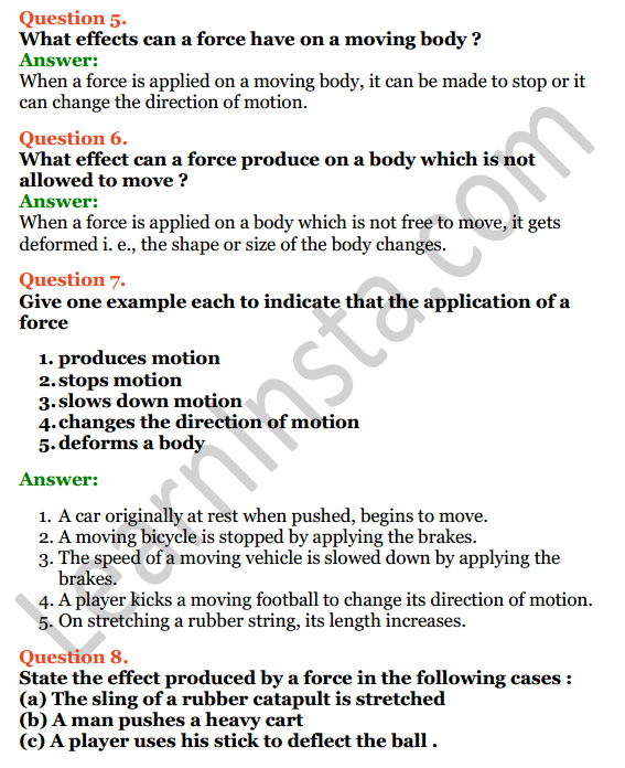 Selina Concise Physics Class 6 ICSE Solutions Chapter 3 Force 5