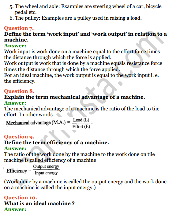 Selina Concise Physics Class 6 ICSE Solutions Chapter 4 Simple Machines 5
