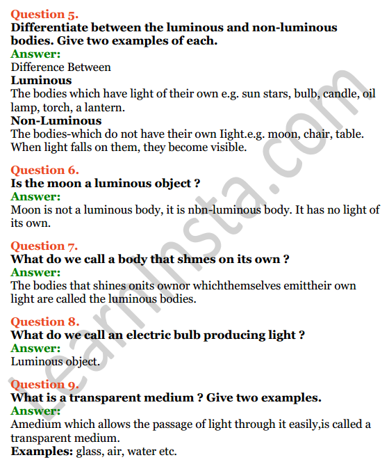 Selina Concise Physics Class 6 ICSE Solutions Chapter 5 Light 5