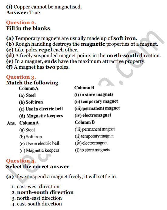 Selina Concise Physics Class 6 ICSE Solutions Chapter 6 Magnetism 2