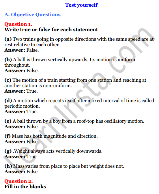 Selina Concise Physics Class 7 ICSE Solutions Chapter 2 Motion 1