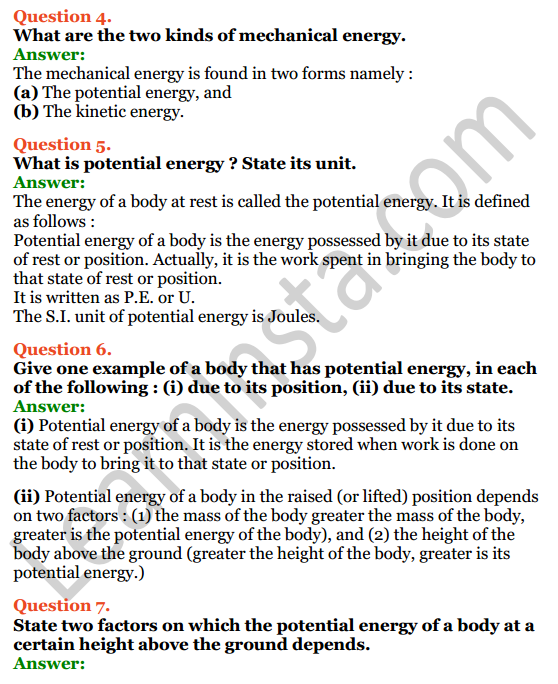 Selina Concise Physics Class 7 ICSE Solutions Chapter 3 Energy 5