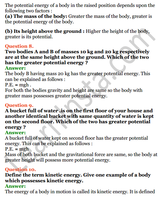 Selina Concise Physics Class 7 ICSE Solutions Chapter 3 Energy 6