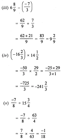ML Aggarwal Class 8 Solutions for ICSE Maths Chapter 1 Rational Numbers Check Your Progress 3