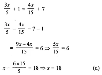 ML Aggarwal Class 8 Solutions for ICSE Maths Chapter 12 Linear Equations and Inequalities in one Variable Objective Type Questions 6