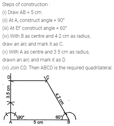 ML Aggarwal Class 8 Solutions for ICSE Maths Chapter 14 Constructions of Quadrilaterals Check Your Progress 2