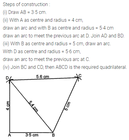 ML Aggarwal Class 8 Solutions for ICSE Maths Chapter 14 Constructions of Quadrilaterals Check Your Progress 3