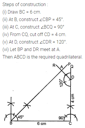 ML Aggarwal Class 8 Solutions for ICSE Maths Chapter 14 Constructions of Quadrilaterals Check Your Progress 5