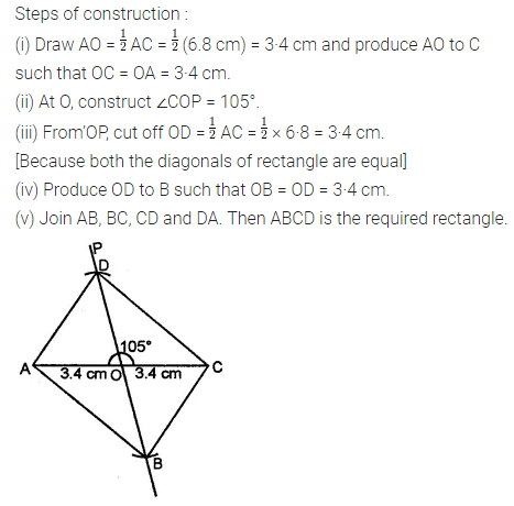ML Aggarwal Class 8 Solutions for ICSE Maths Chapter 14 Constructions of Quadrilaterals Check Your Progress 9
