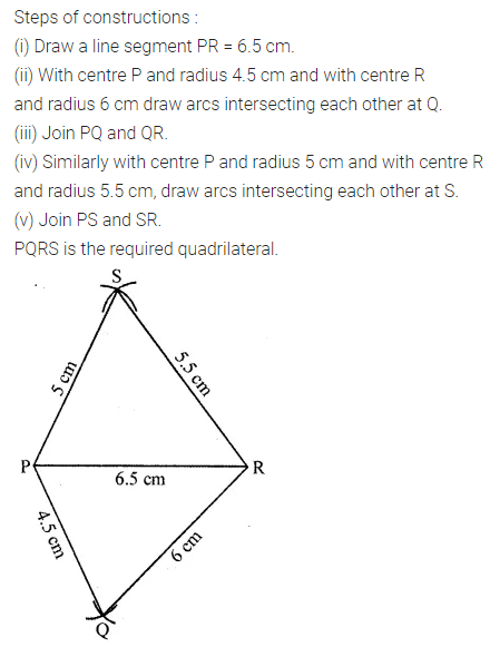 ML Aggarwal Class 8 Solutions for ICSE Maths Chapter 14 Constructions of Quadrilaterals Ex 14.1 1