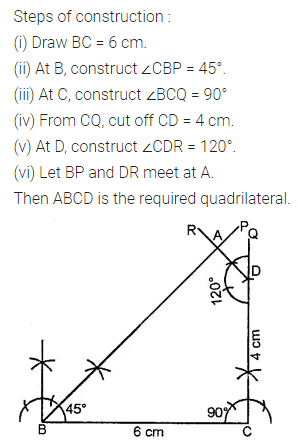 ML Aggarwal Class 8 Solutions for ICSE Maths Chapter 14 Constructions of Quadrilaterals Ex 14.1 5