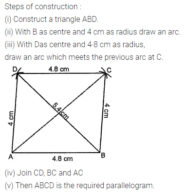 ML Aggarwal Class 8 Solutions for ICSE Maths Chapter 14 Constructions of Quadrilaterals Ex 14.2 2