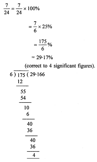 ML Aggarwal Class 8 Solutions for ICSE Maths Chapter 7 Percentage Check Your Progress 1