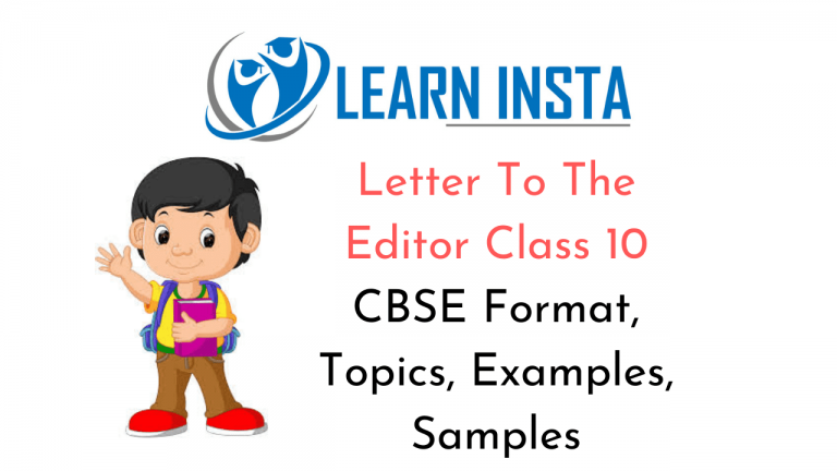 Letter To The Editor Class 10 CBSE Format Topics Examples Samples 