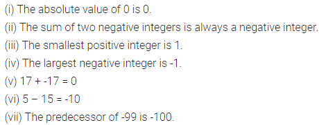 ML Aggarwal Class 6 Solutions for ICSE Maths Chapter 3 Integers Objective Type Questions 1