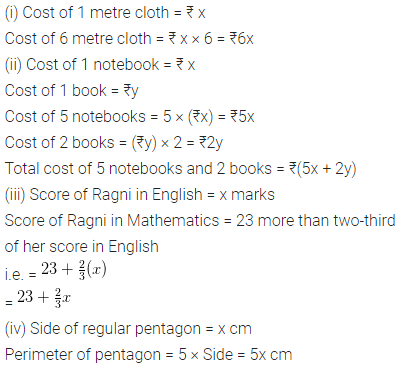 ML Aggarwal Class 6 Solutions for ICSE Maths Chapter 9 Algebra Check Your Progress 3