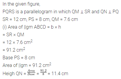 ML Aggarwal Class 7 Solutions for ICSE Maths Chapter 16 Perimeter and Area Check Your Progress 6
