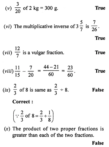 ML Aggarwal Class 7 Solutions for ICSE Maths Chapter 2 Fractions and Decimals Objective Type Questions 7