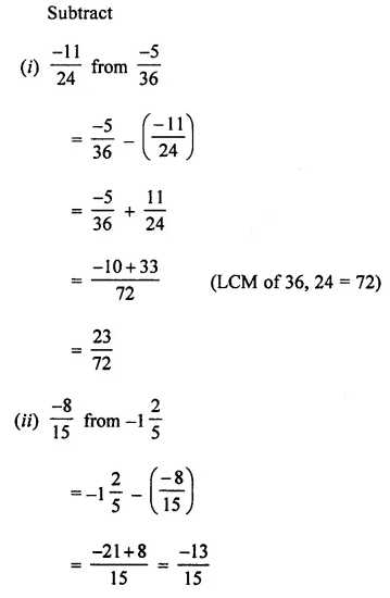 ML Aggarwal Class 7 Solutions for ICSE Maths Chapter 3 Rational Numbers Check Your Progress 17