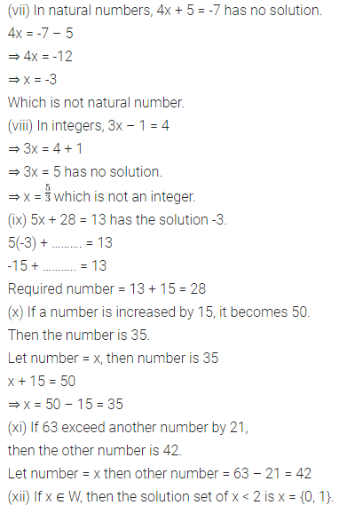 ML Aggarwal Class 7 Solutions for ICSE Maths Chapter 9 Linear Equations and Inequalities Objective Type Questions 2