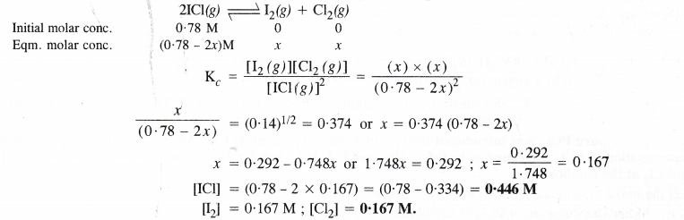 NCERT Solutions for Class 11 Chemistry Chapter 7 Equilibrium 14