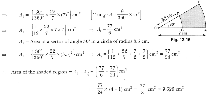 Areas Related to Circles Class 10 Extra Questions Maths Chapter 12 with Solutions Answers 32