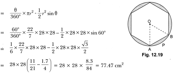 Areas Related to Circles Class 10 Extra Questions Maths Chapter 12 with Solutions Answers 37
