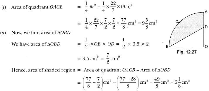 Areas Related to Circles Class 10 Extra Questions Maths Chapter 12 with Solutions Answers 47