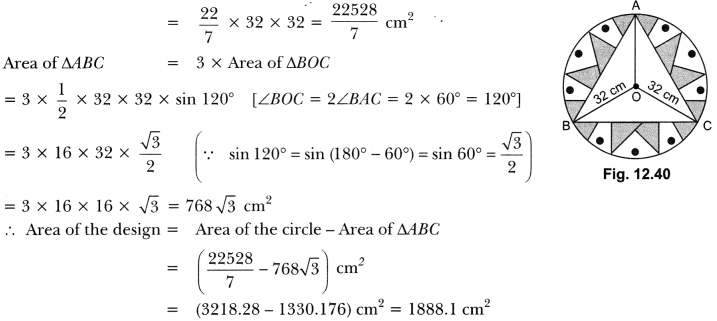 Areas Related to Circles Class 10 Extra Questions Maths Chapter 12 with Solutions Answers 71
