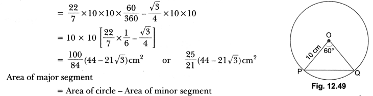 Areas Related to Circles Class 10 Extra Questions Maths Chapter 12 with Solutions Answers 85