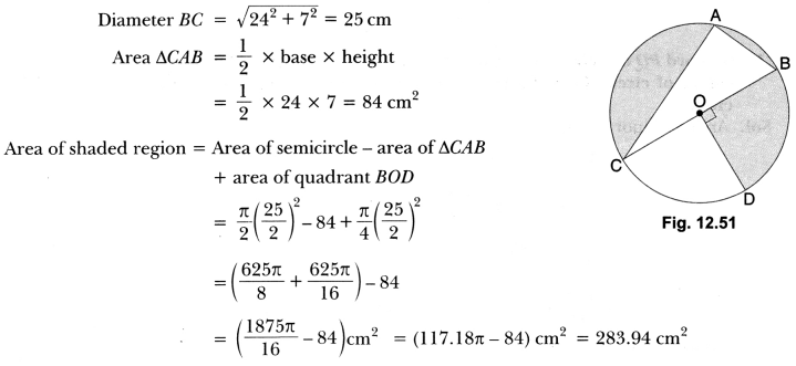 Areas Related to Circles Class 10 Extra Questions Maths Chapter 12 with Solutions Answers 88