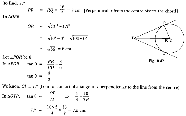Circles Class 10 Extra Questions Maths Chapter 10 with Solutions Answers 45