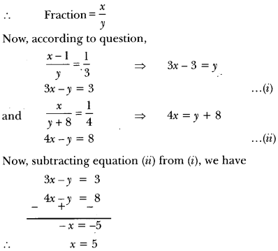 Pair of Linear Equations in Two Variables Class 10 Extra Questions Maths Chapter 3 with Solutions Answers 27