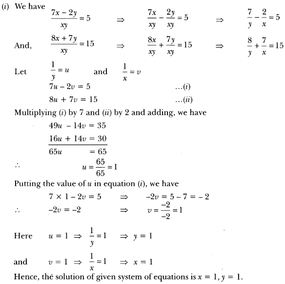 Pair of Linear Equations in Two Variables Class 10 Extra Questions Maths Chapter 3 with Solutions Answers 29