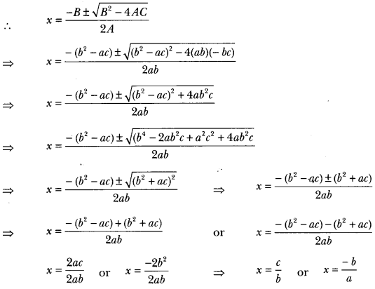 Quadratic Equations Class 10 Extra Questions Maths Chapter 4 with Solutions Answers 32
