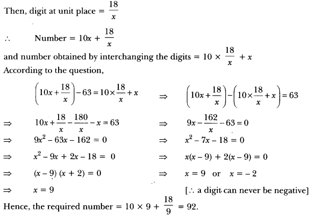 Quadratic Equations Class 10 Extra Questions Maths Chapter 4 with Solutions Answers 45