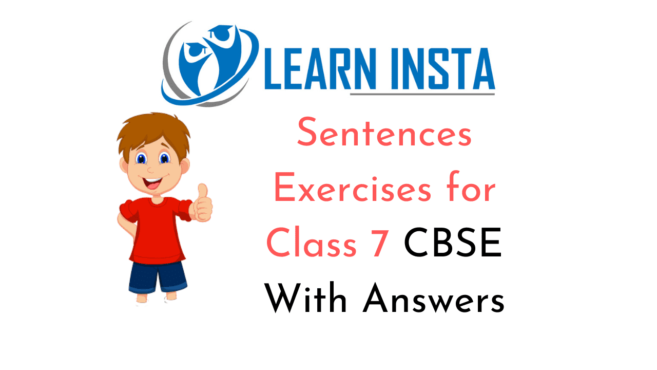 Sentences Exercises For Class 7 With Answers