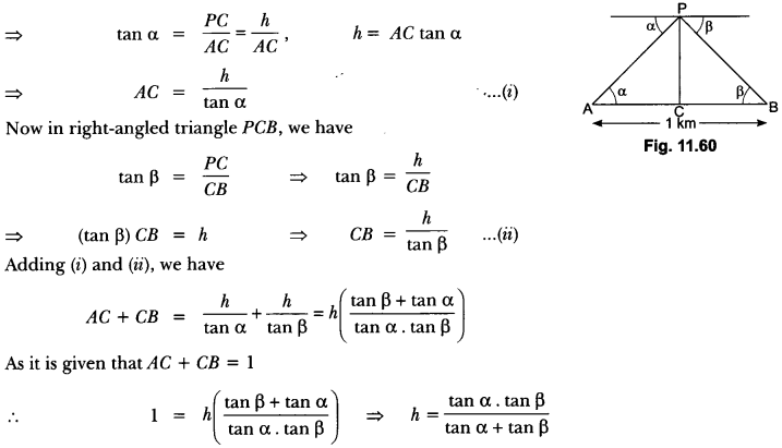 Some Applications of Trigonometry Class 10 Extra Questions Maths Chapter 9 with Solutions Answers 71