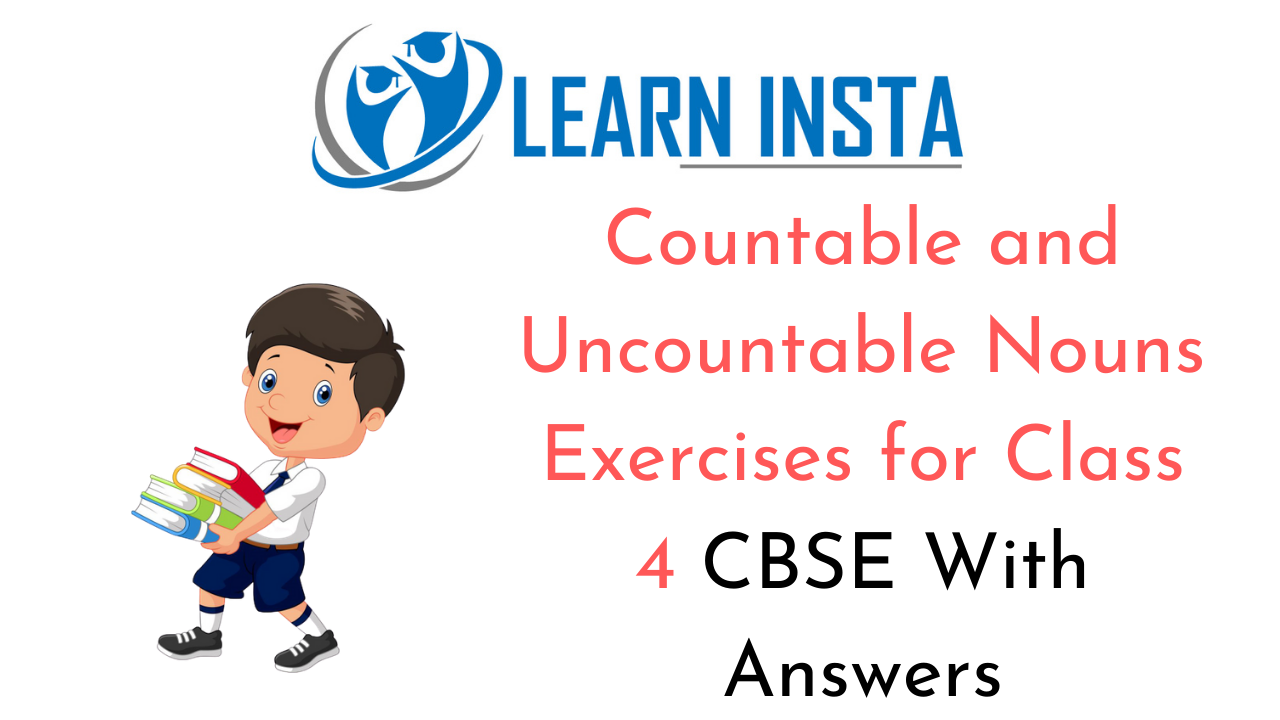 Countable and Uncountable Nouns Exercises for Class 4 CBSE with Answers 1