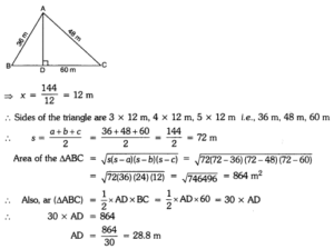 class 9 math heron's formula extra questions