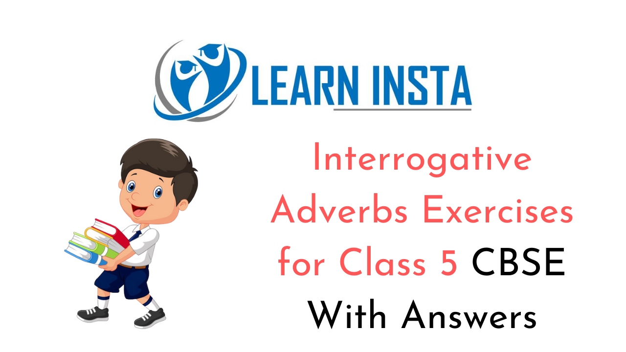Interrogative Adverbs Exercises for Class 5 CBSE with Answers